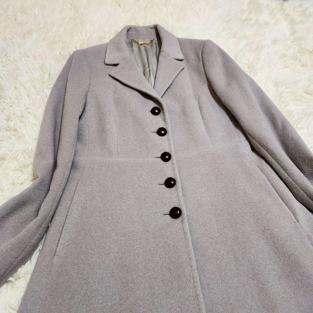 【美品】SCAPA アンゴラ混 日本製 くるみボタン Aライン ロングコート