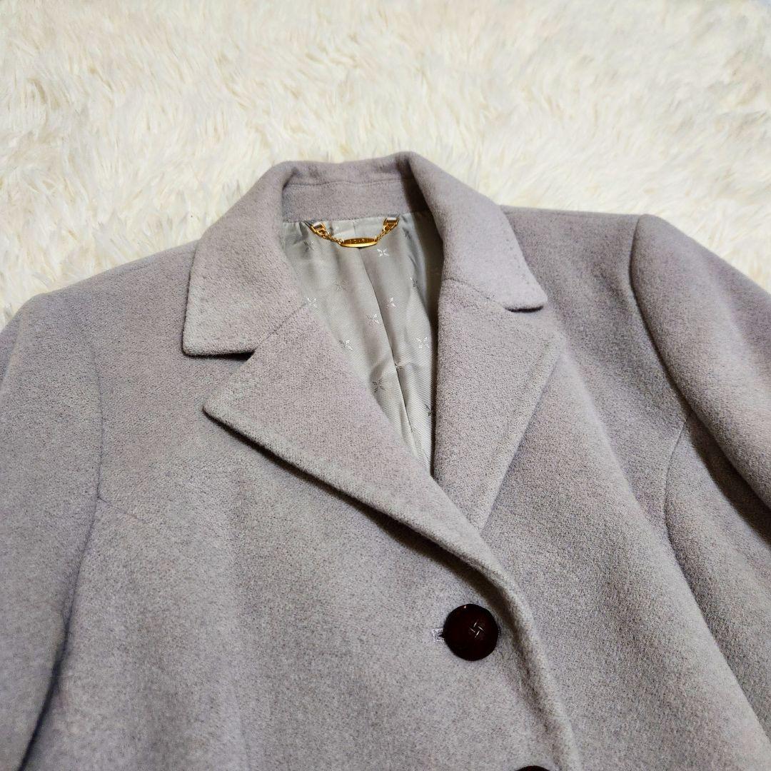 【美品】SCAPA アンゴラ混 日本製 くるみボタン Aライン ロングコート