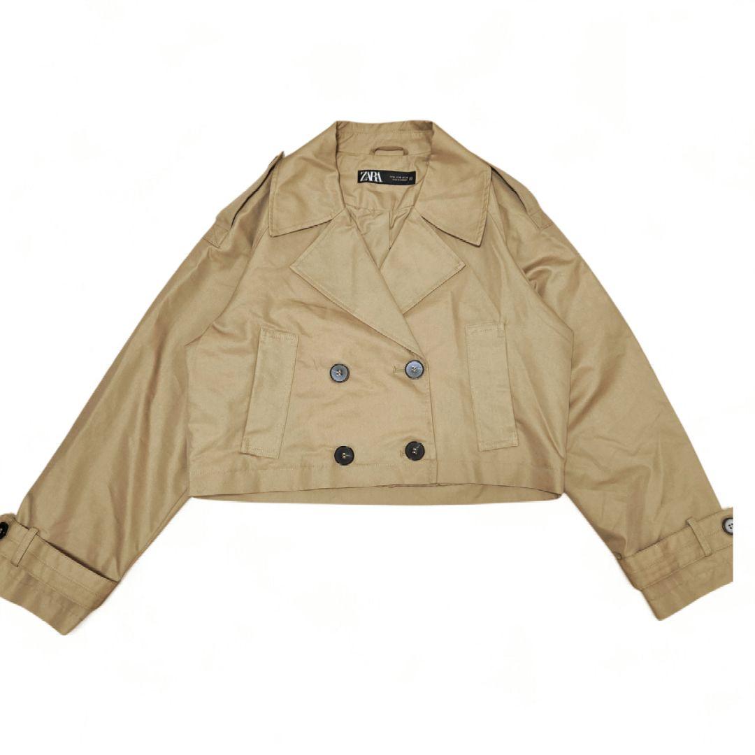極美品✨大人気✨ZARA ショート丈ダブルブレストジャケット　トレンチコート　M