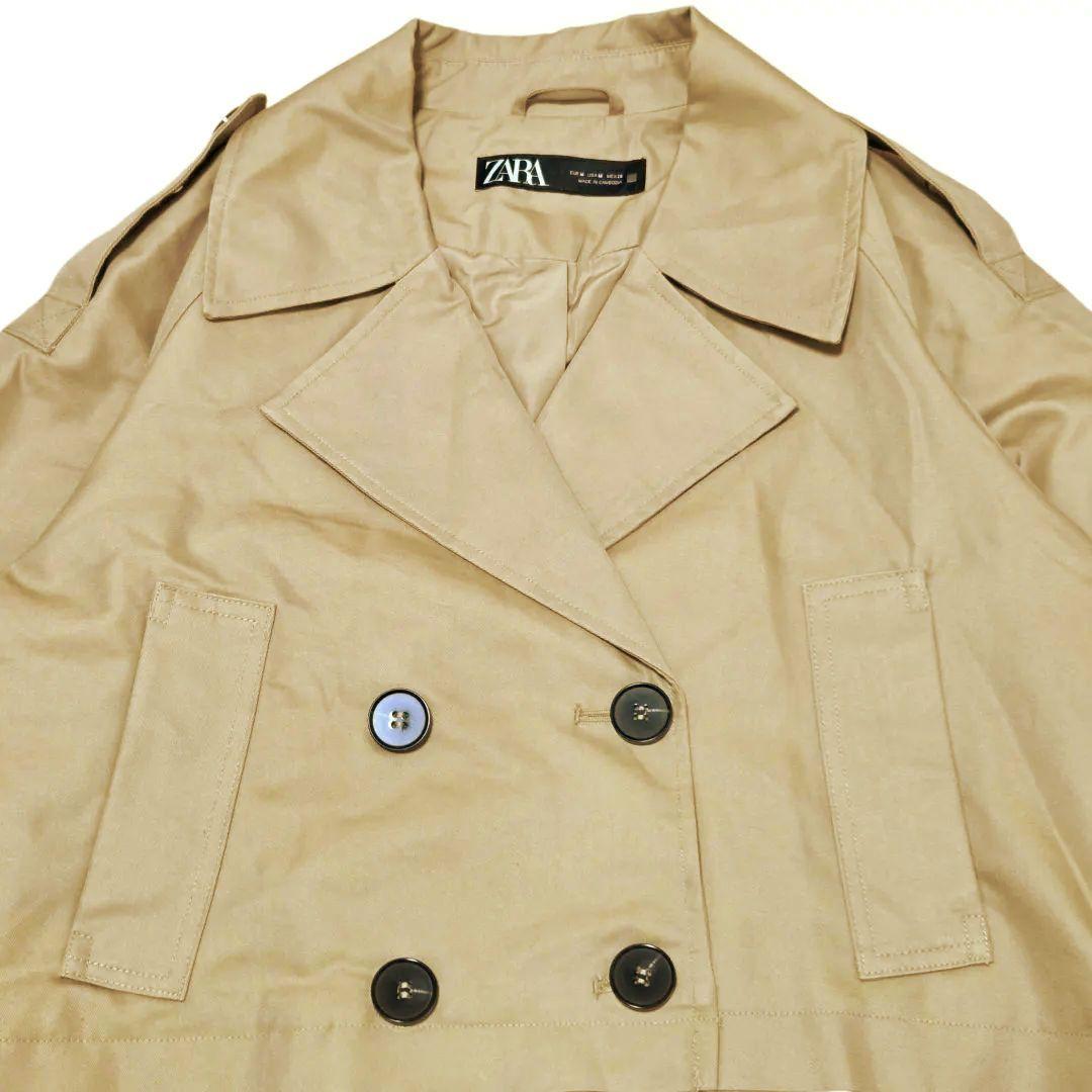 極美品✨大人気✨ZARA ショート丈ダブルブレストジャケット　トレンチコート　M