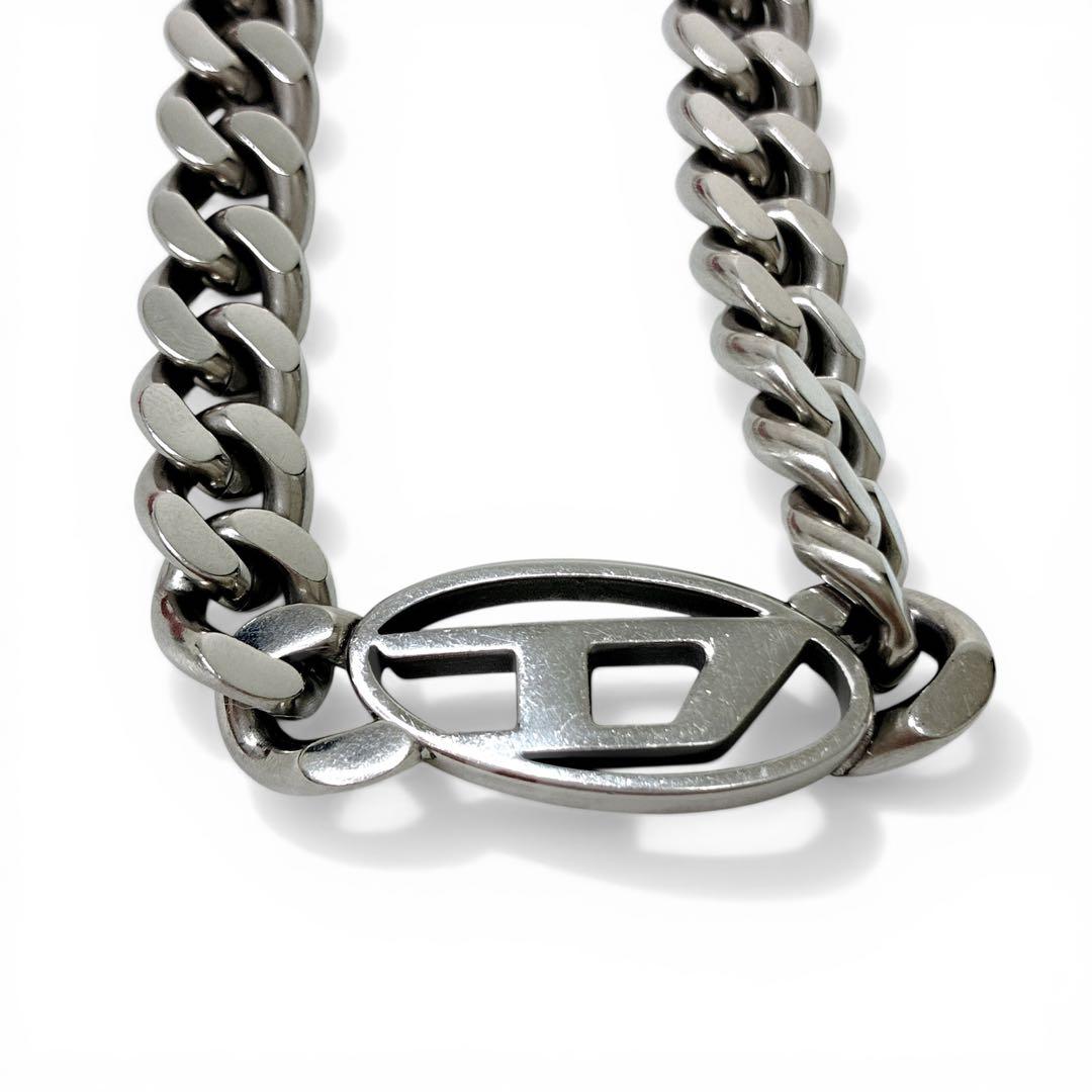 現行モデル✨　DIESEL ロゴ ネックレス 喜平 シルバー　箱付　チェーン