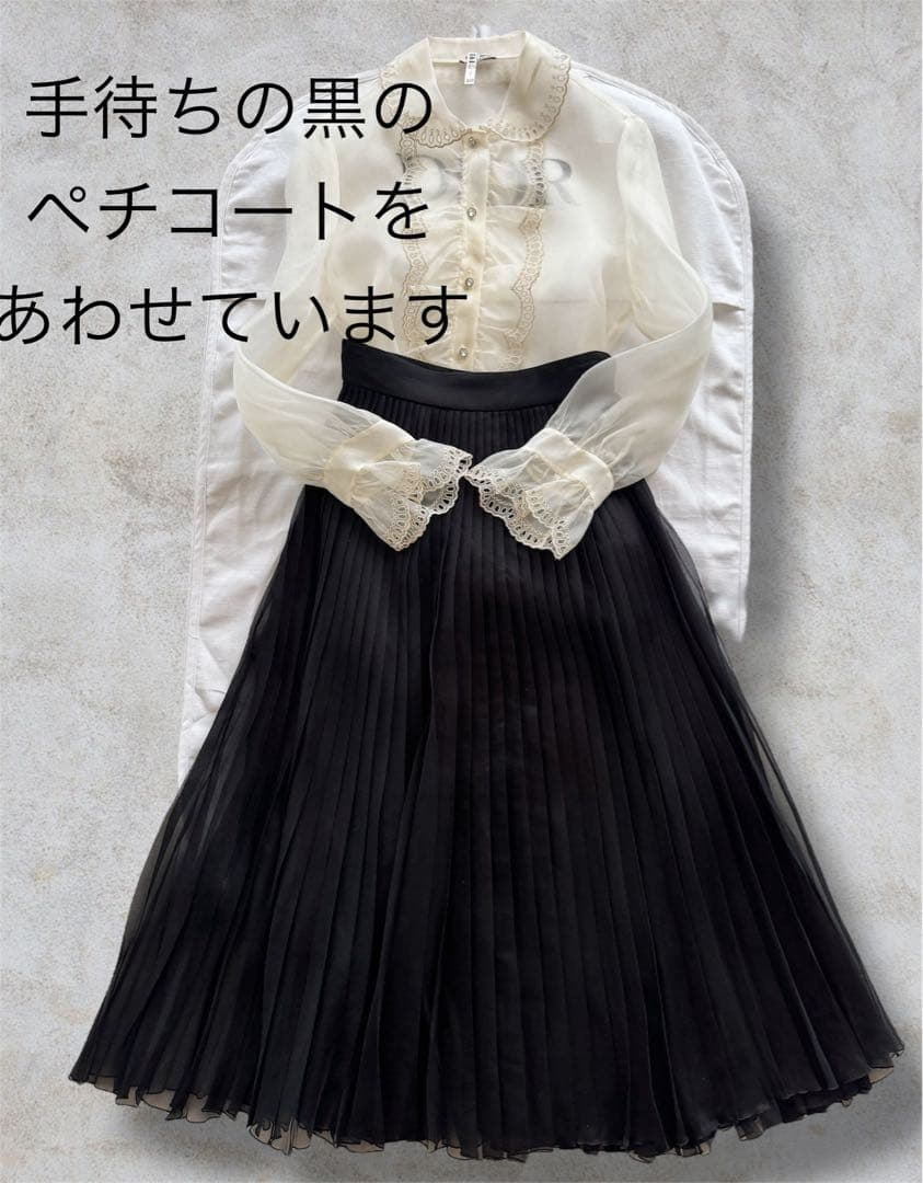 GUCCI シースルー ブラック プリーツスカート ペチコート付き グッチ
