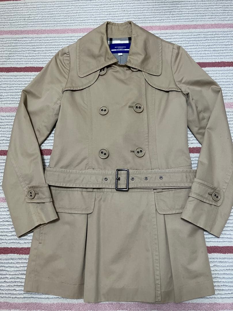 バーバリーブルーレーベル　トレンチコート　ノバチェック　38