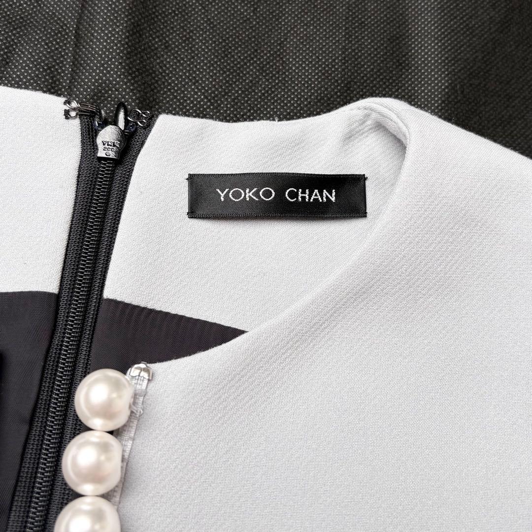 YOKO CHAN パール ロングワンピース アイスブルー ひざ丈 サイズ40