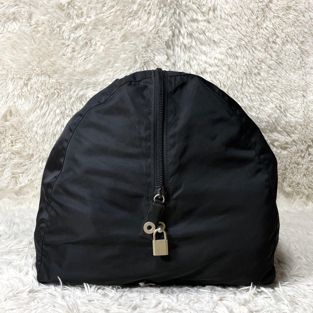 【美品】PRADA プラダ　ボストンバッグ　ナイロン　レザー　ブラック　黒　旅行