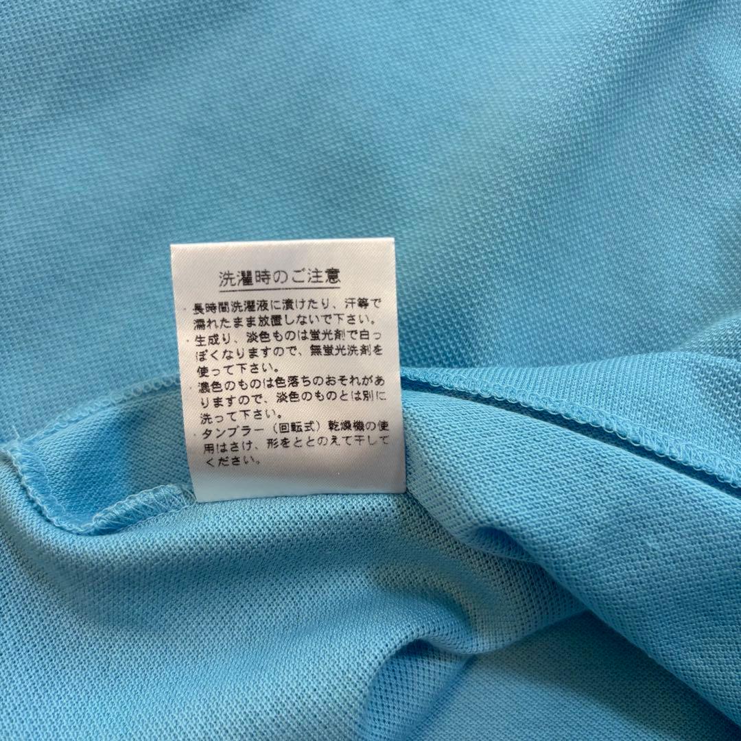新品　ラコステ 長袖ポロシャツ メンズ　レディース　ブルー 日本製 文字ワニ