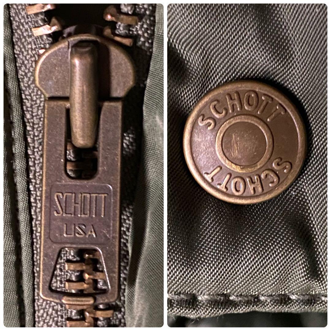 【※一点物】ステューシー schott★刺繍ロゴ ミリタリージャケット XL