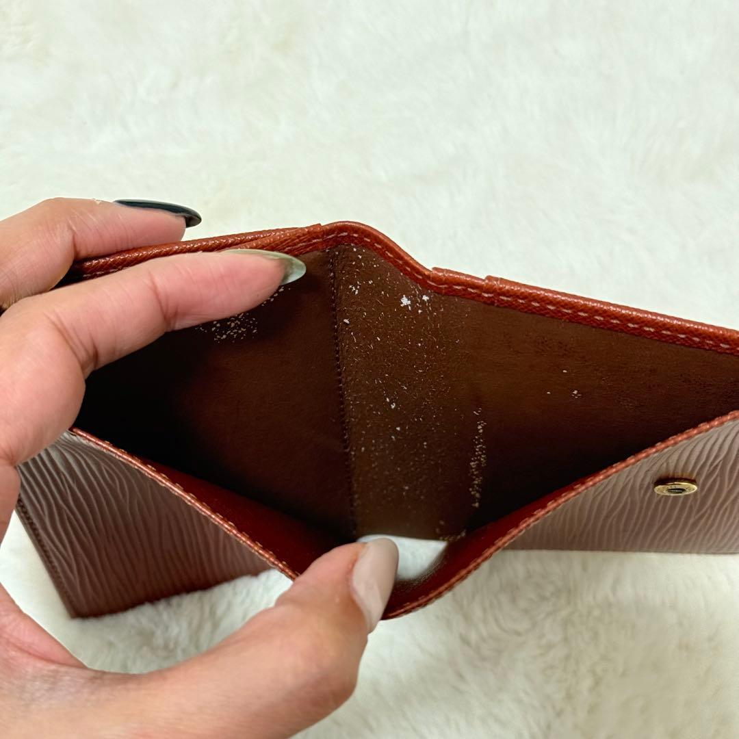 ルイヴィトン がま口 ポルトフォイユヴィエノワ エピ 二つ折り財布 ブラウン
