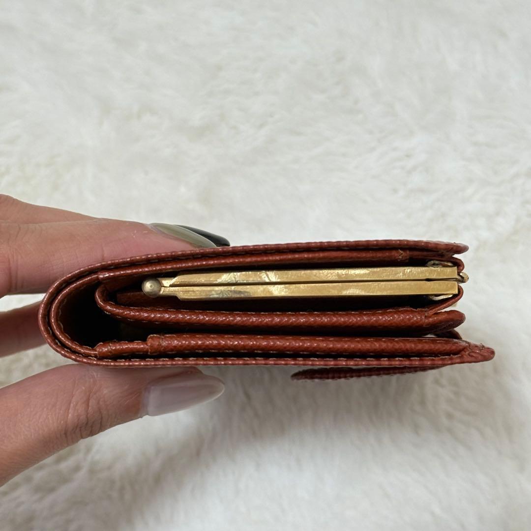 ルイヴィトン がま口 ポルトフォイユヴィエノワ エピ 二つ折り財布 ブラウン