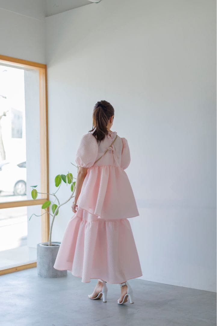 bluelea Jacquard skirt 36 pink ブルレア