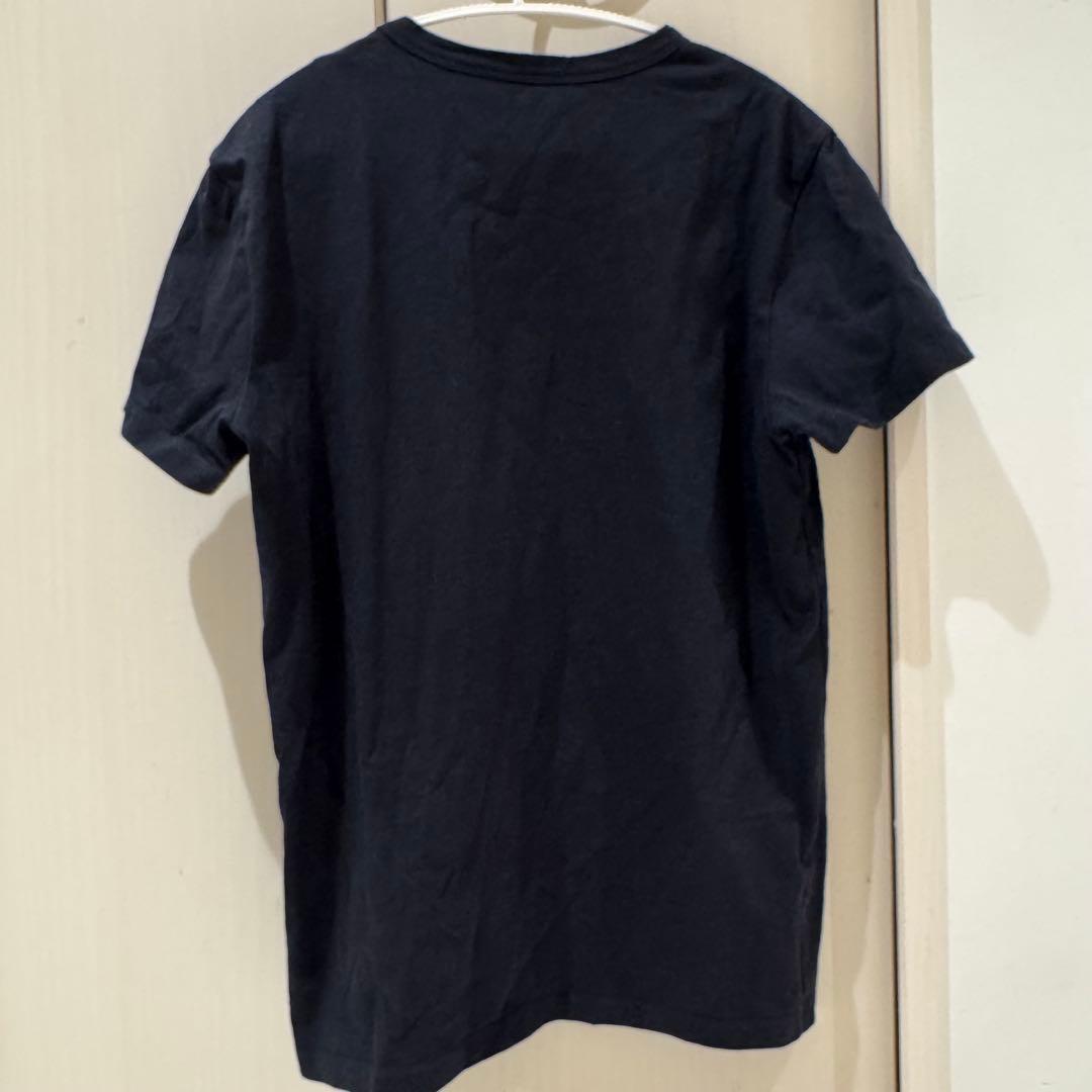【あんしん鑑定可】MONCLERモンクレール デカロゴVネックTシャツ紺 正規品