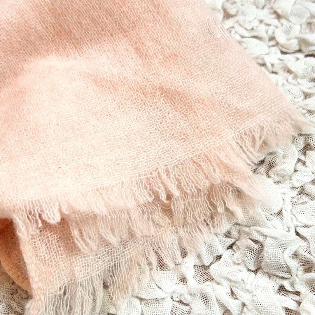Chloe カシミヤ100% ストール ピンク フリンジ 洗える クロエ 大判