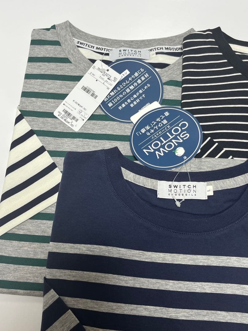 新品 5点 クロコダイル スウィッチモーション スノーコットン半袖Tシャツ／L