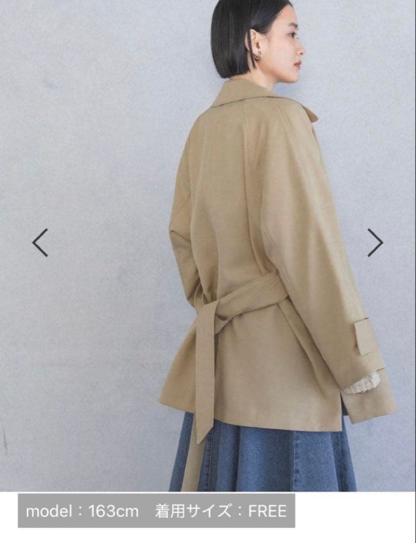 美品★アパートバイ ルーズジャケットコート ベージュ
