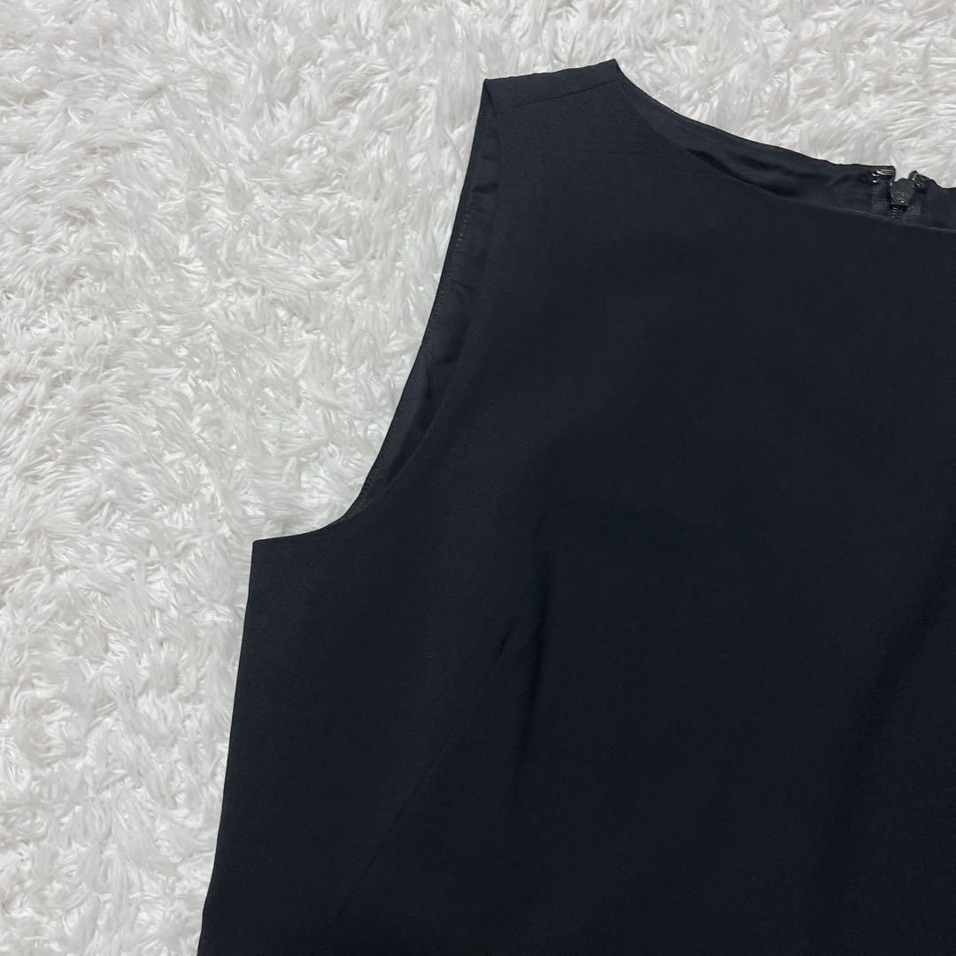 美品✨theory ノースリーブワンピース　膝丈　黒　2