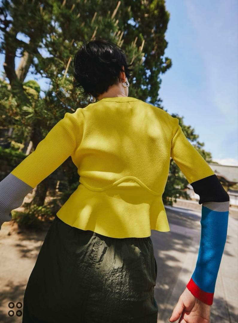 OMMO BLOCKING PEPLUM KT CD 長袖 クロップド丈
