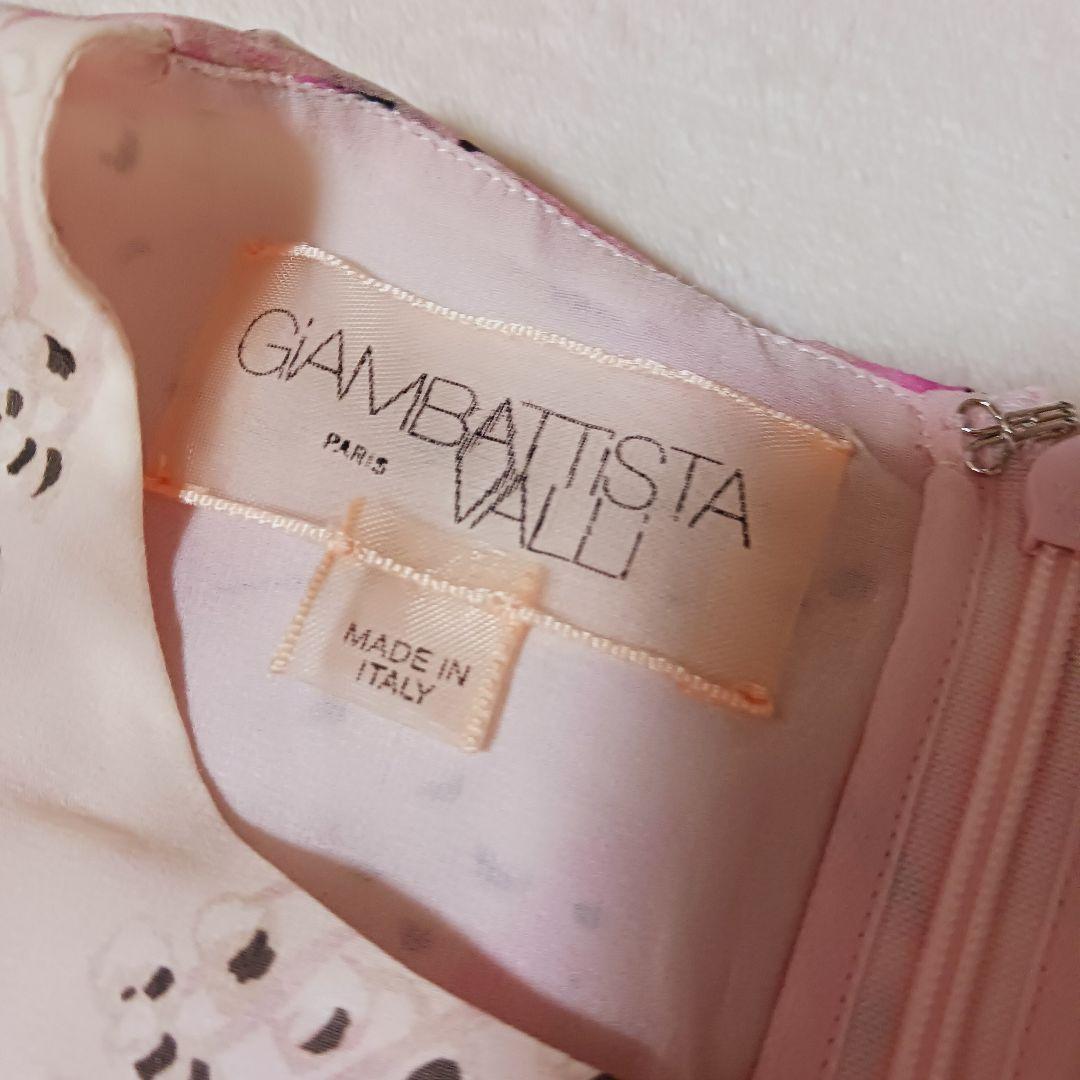 Giambattista Valli 花柄フレアワンピース　フリルスリーブ