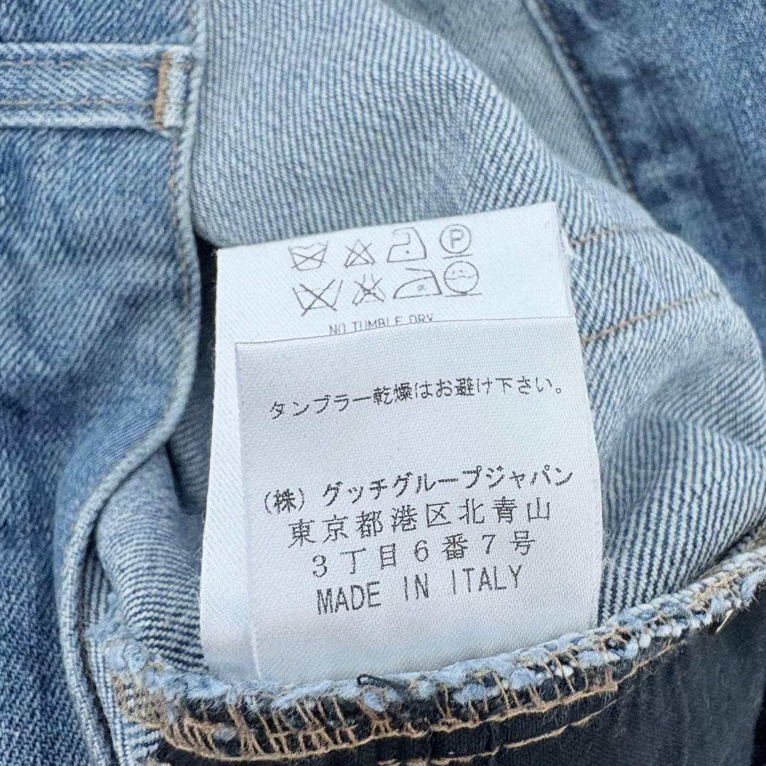 イタリア製✨希少　グッチ　GUCCI ストレートデニム　ロゴ刺繍　40サイズ