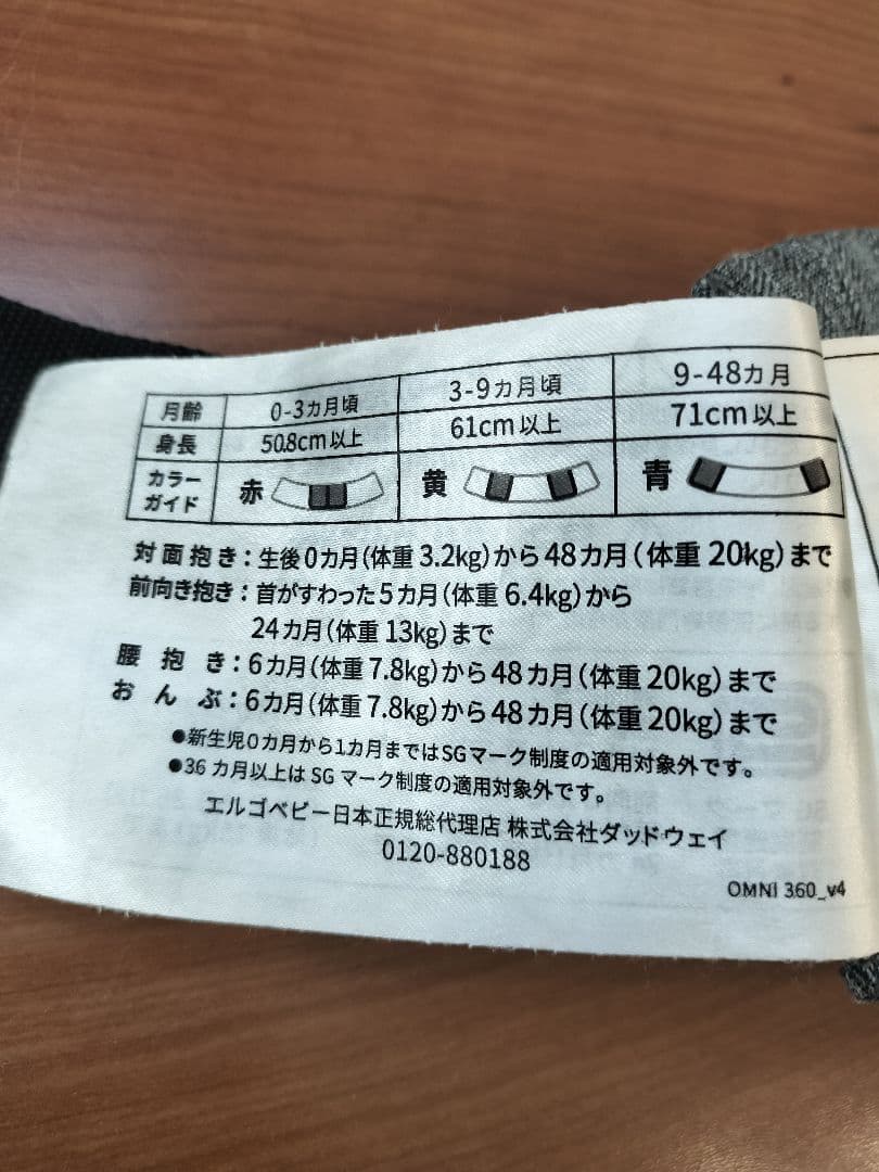 【美品】Ergobaby OMNI 360 エルゴベビー 抱っこひも グレー