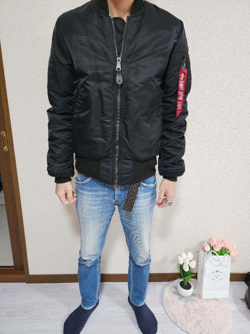 (最終値下げ)　アルファ・インダストリーズ　MA-1 ブラックジャケット