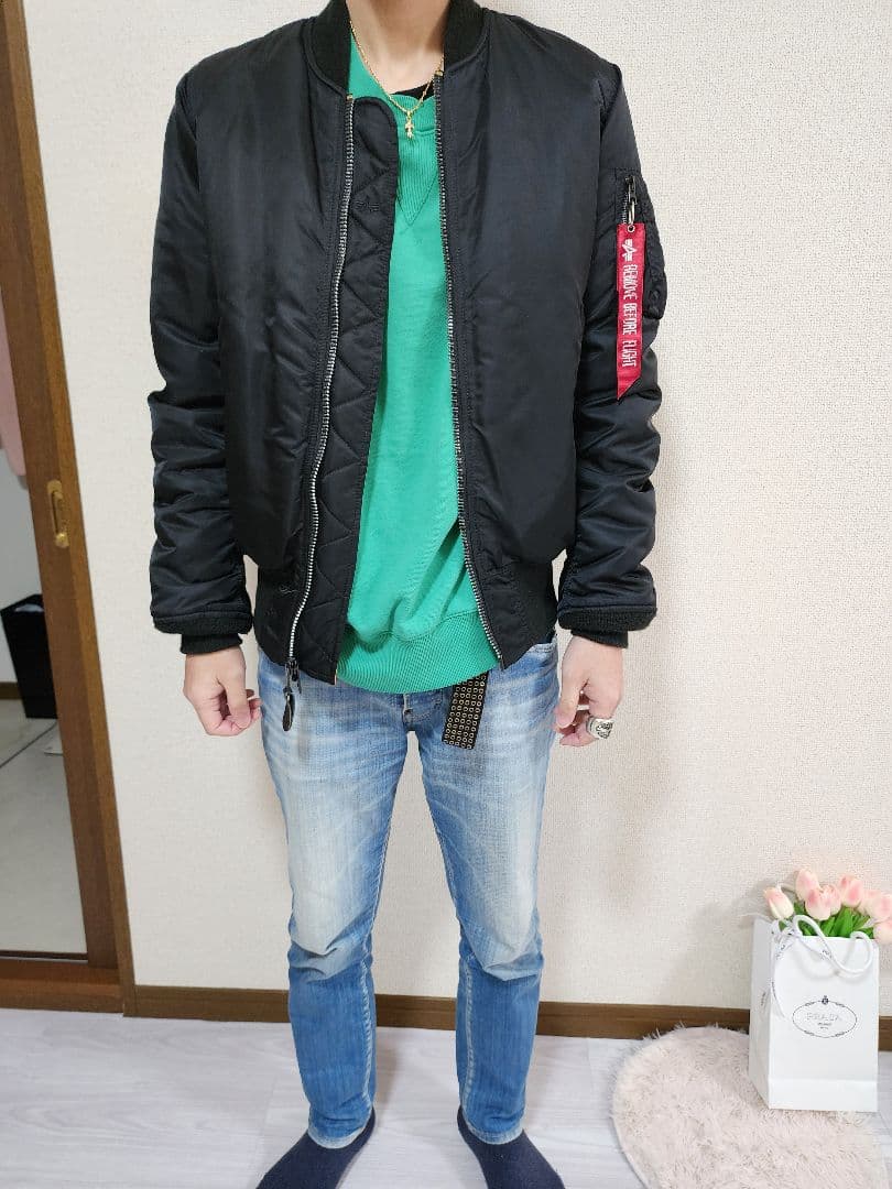 (最終値下げ)　アルファ・インダストリーズ　MA-1 ブラックジャケット