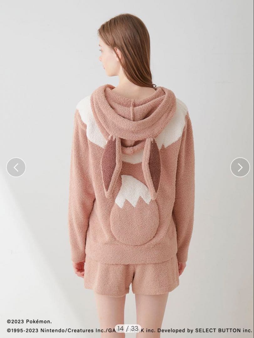 美品　ジェラートピケ　ポケモン　ベビモコ イーブイ パーカ＆ショートパンツセット