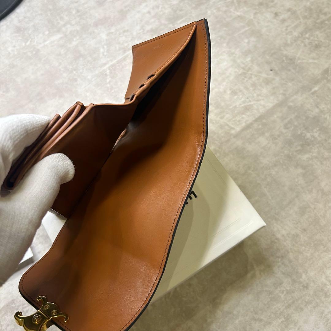 美品✨セリーヌ トリオンフ スモール フラップウォレット ブラウン