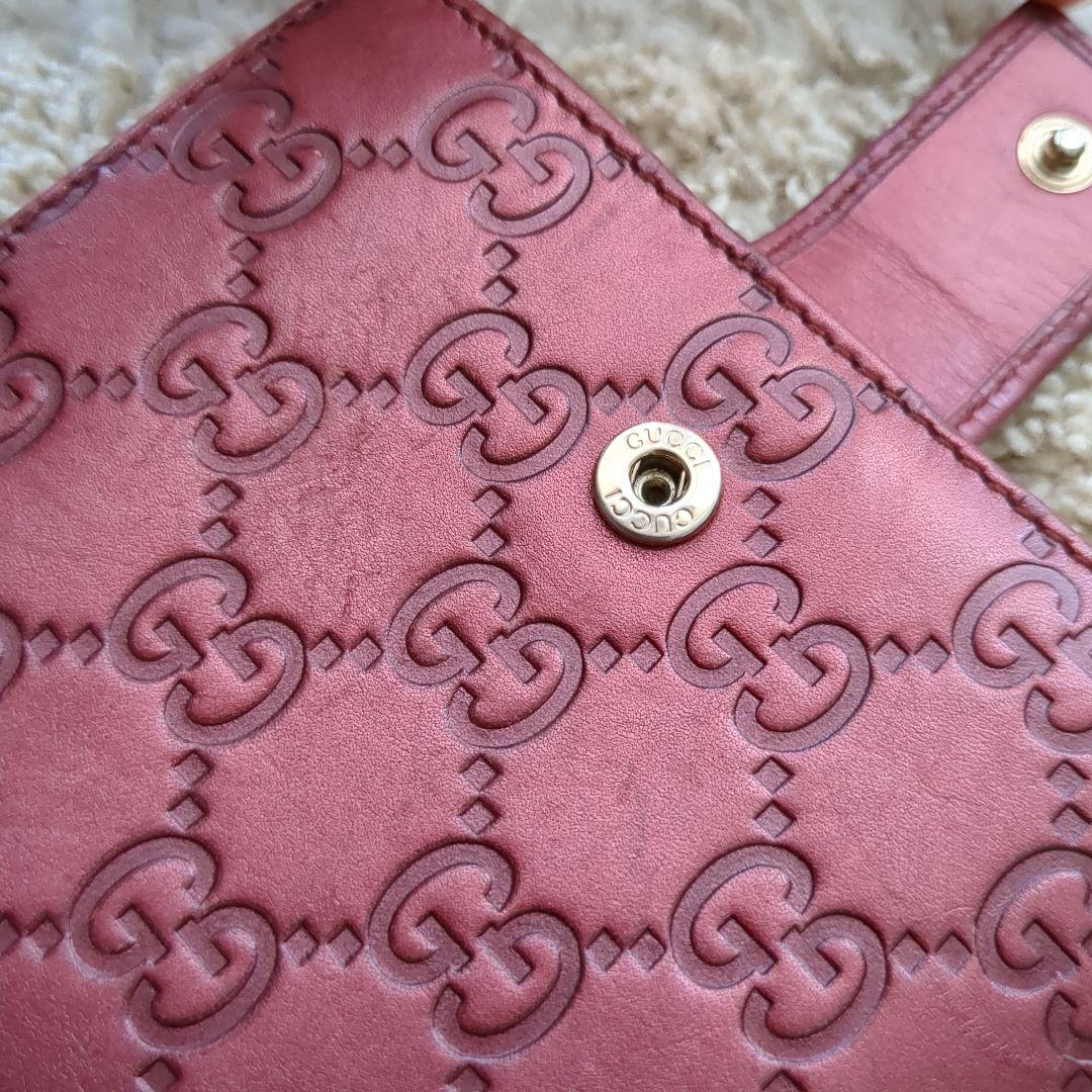 GUCCI　シマレザー　ラブリーハート 　二つ折り財布