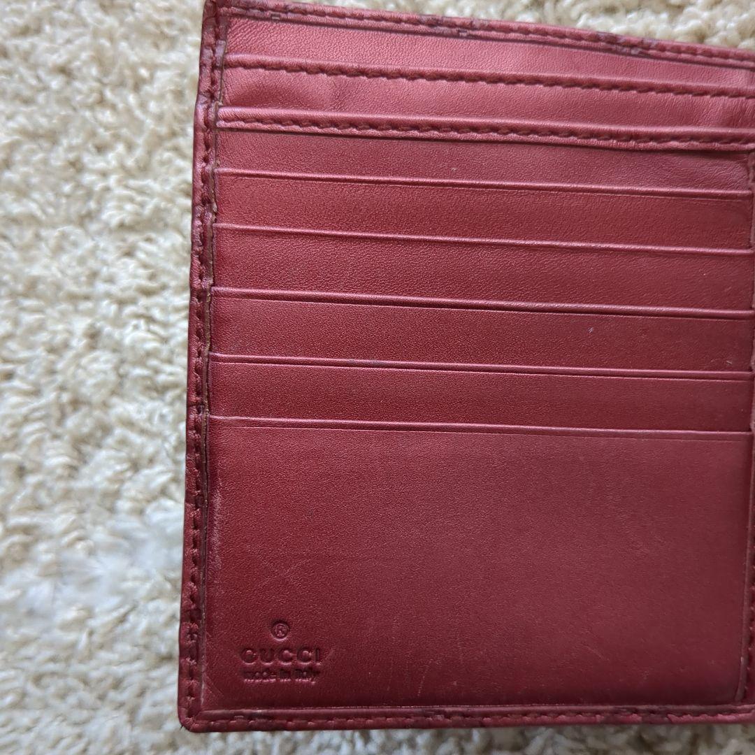 GUCCI　シマレザー　ラブリーハート 　二つ折り財布