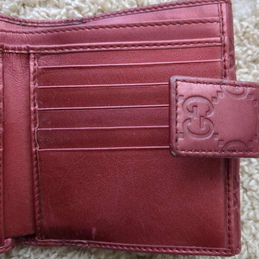 GUCCI　シマレザー　ラブリーハート 　二つ折り財布