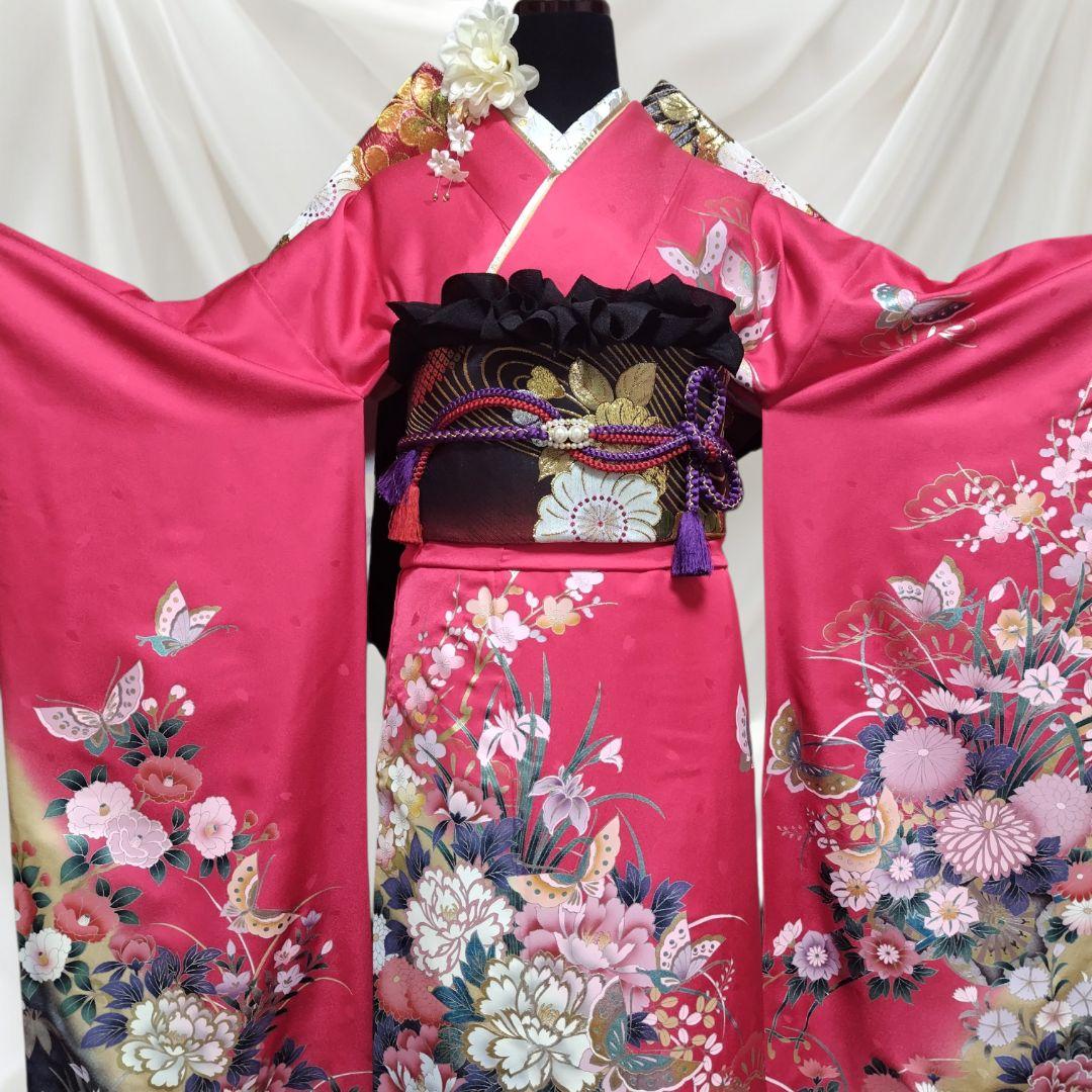 SALE中！振袖フルセット(6点)成人式・高級古典柄・金銀彩加工・高級手縫い