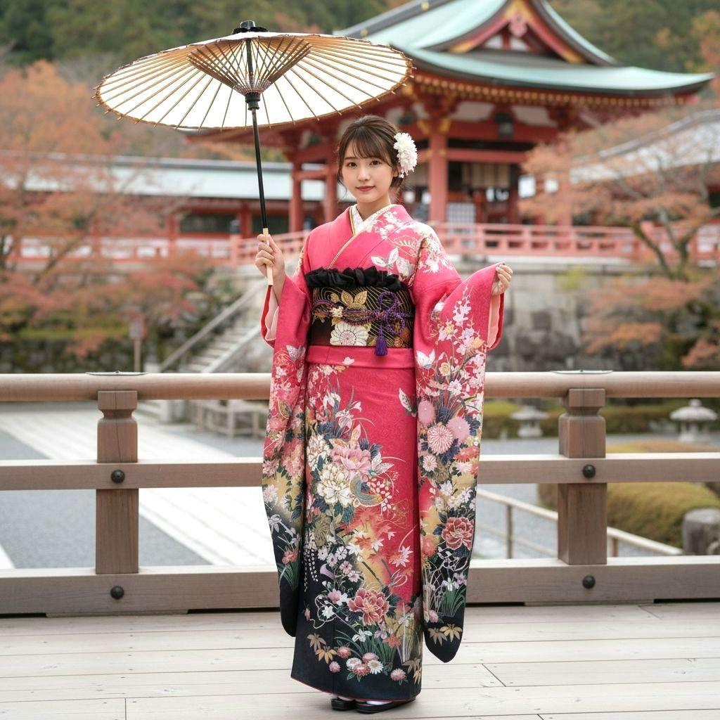 SALE中！振袖フルセット(6点)成人式・高級古典柄・金銀彩加工・高級手縫い