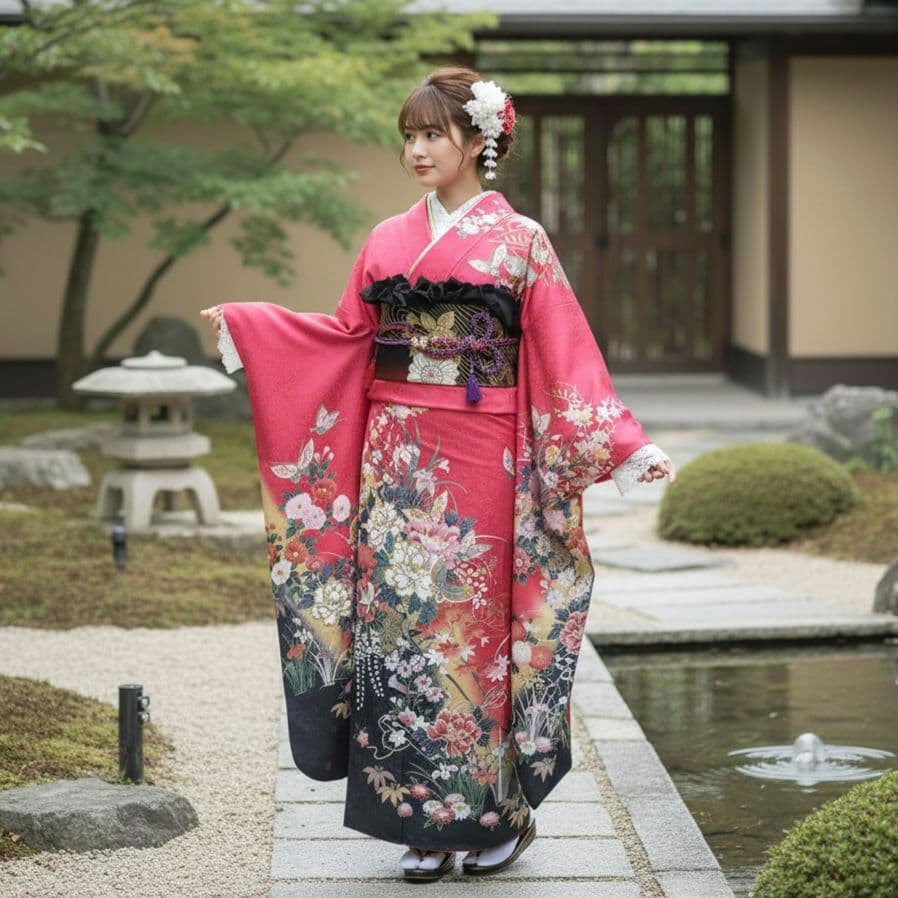 SALE中！振袖フルセット(6点)成人式・高級古典柄・金銀彩加工・高級手縫い