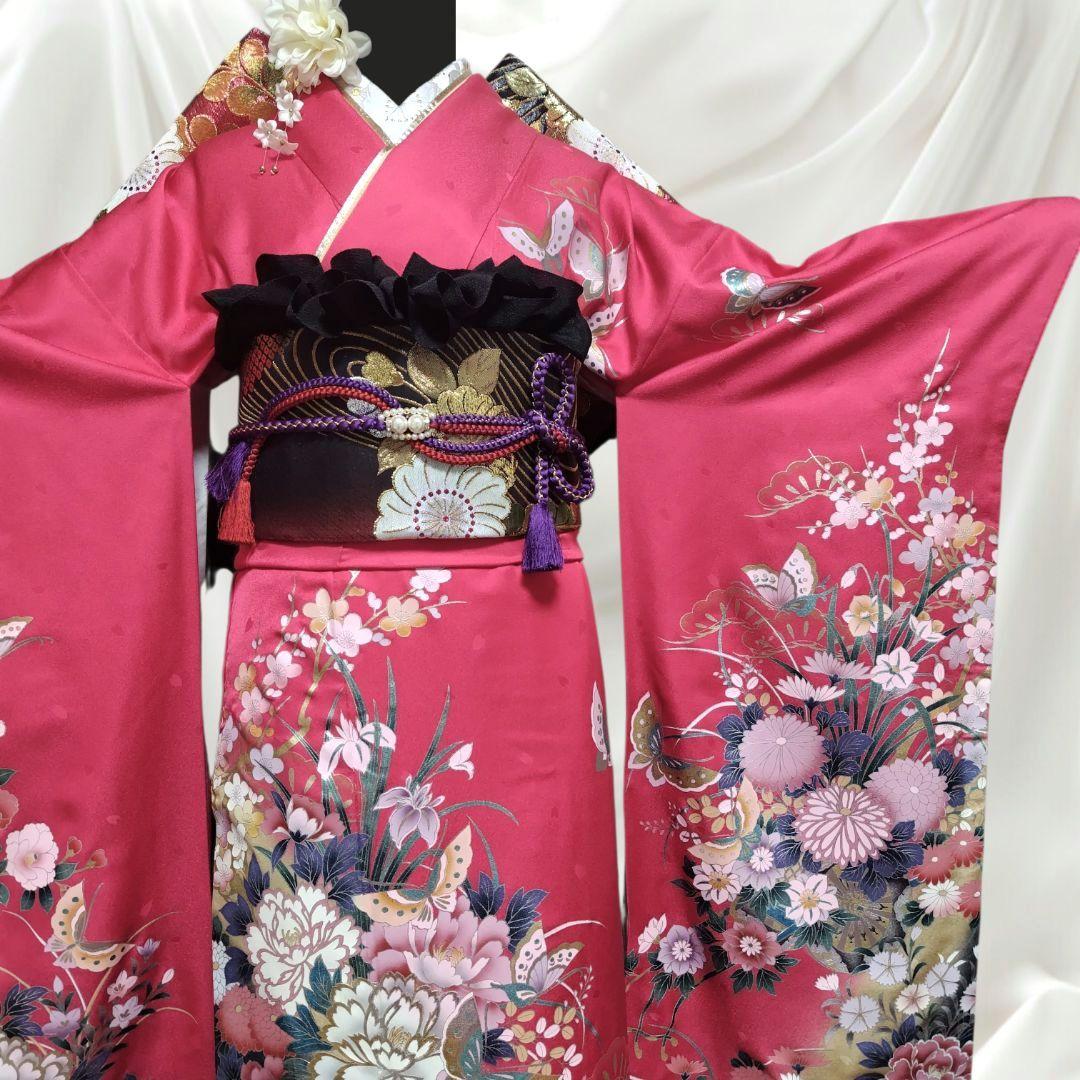 SALE中！振袖フルセット(6点)成人式・高級古典柄・金銀彩加工・高級手縫い