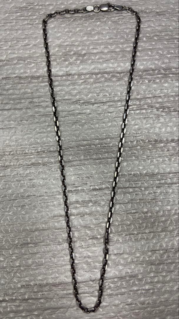 シルバー 925 ビンテージ ネックレス チェーン 45cm 燻し加工
