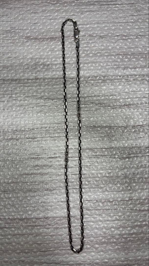 シルバー 925 ビンテージ ネックレス チェーン 45cm 燻し加工