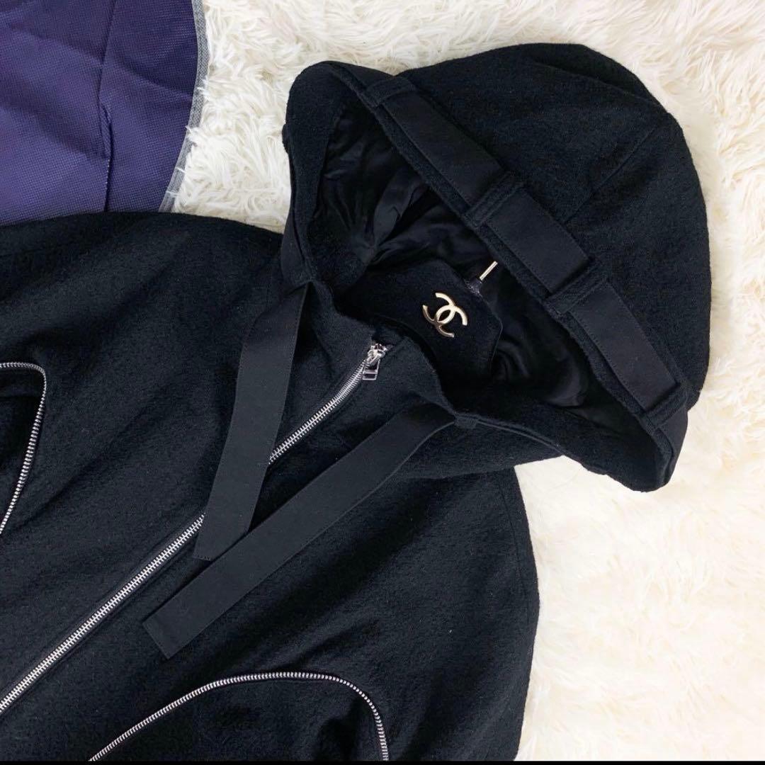 LIMI feu ジップデザインドッキングフーデットコート