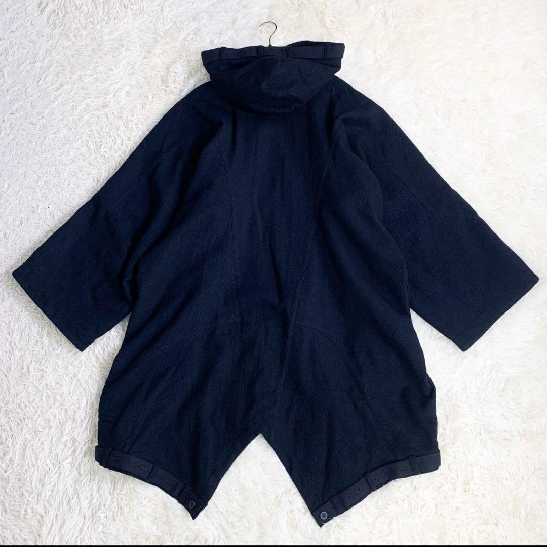 LIMI feu ジップデザインドッキングフーデットコート