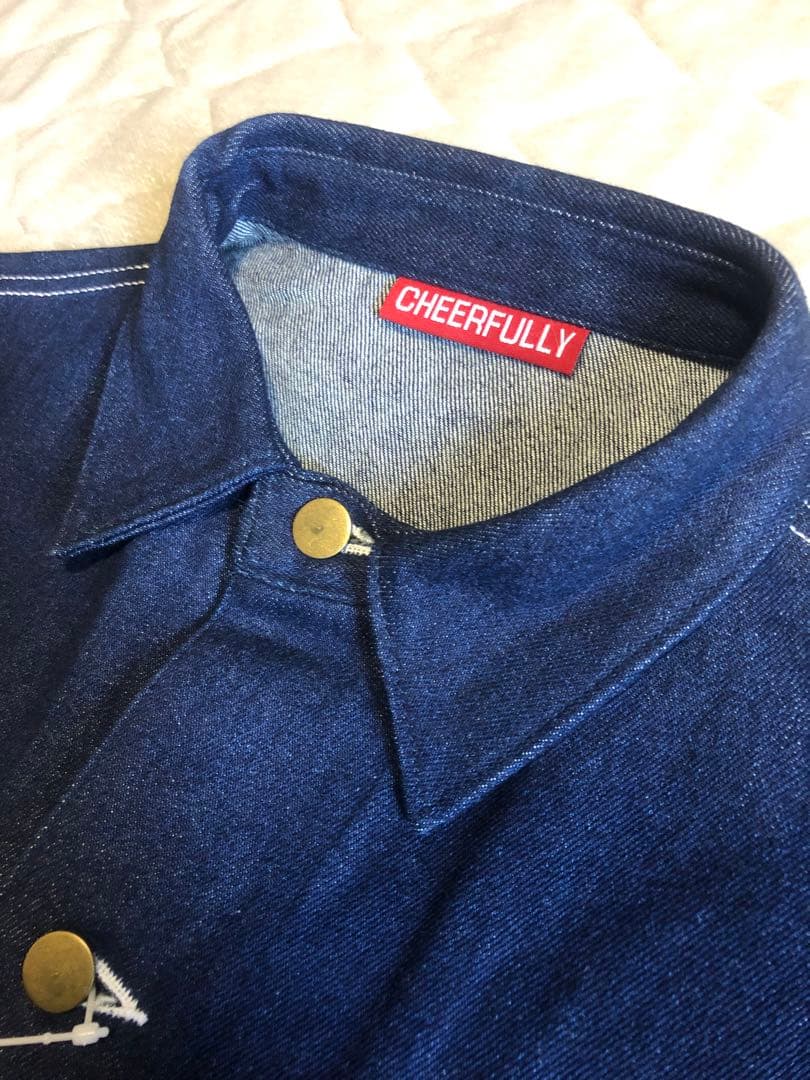 未使用CHEERFULLY デニム カバーオール L 濃紺 40sワークスタイル