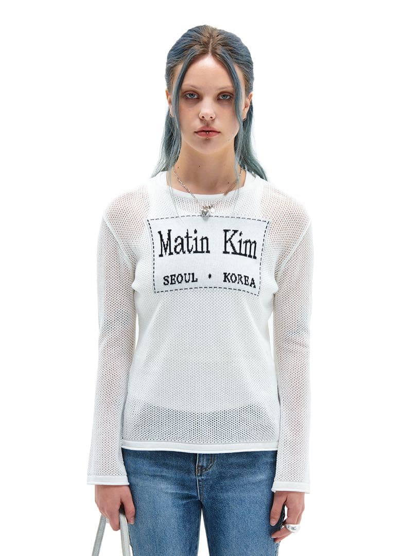 トップス Matin Kim CITY VACANCE MESH TOP IN WHITE