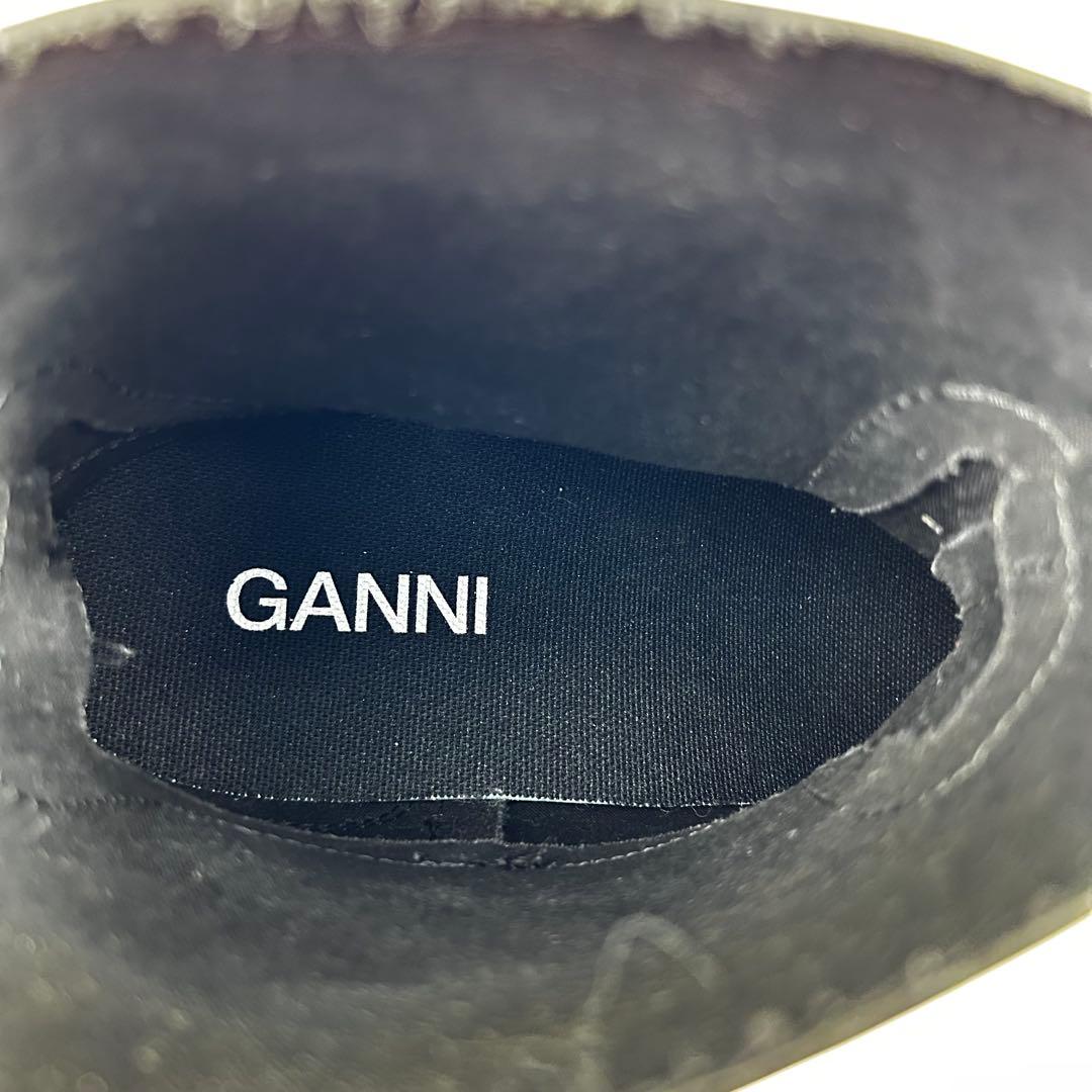 GANNI ガニー リサイクルラバー ショート レイン ブーツ ブラック 37