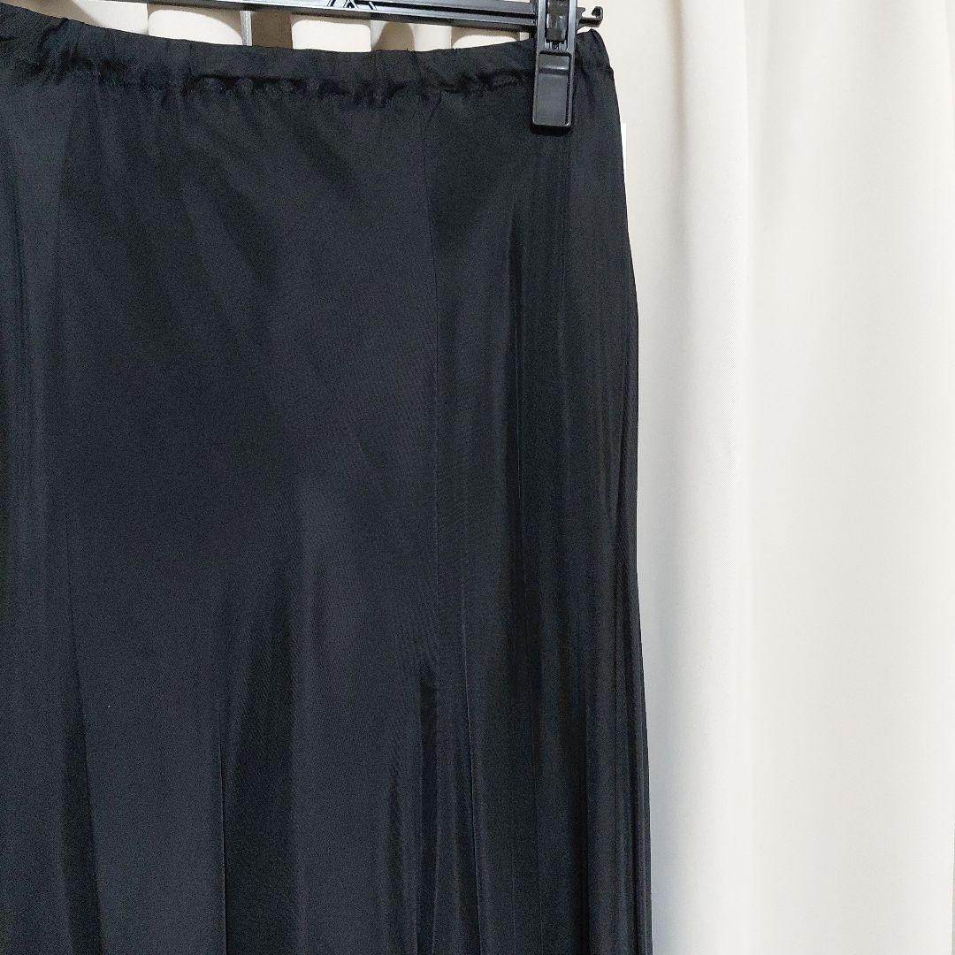 plage Washable Fibril ロングスカート　ブラック黒　キュプラ