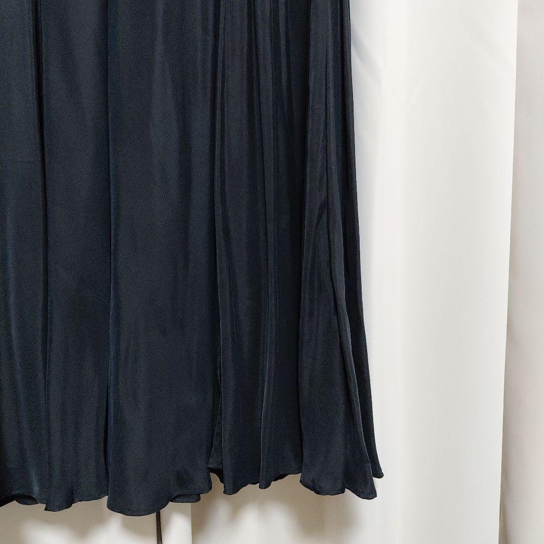 plage Washable Fibril ロングスカート　ブラック黒　キュプラ