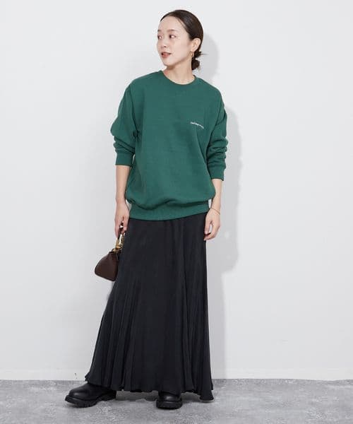 plage Washable Fibril ロングスカート　ブラック黒　キュプラ