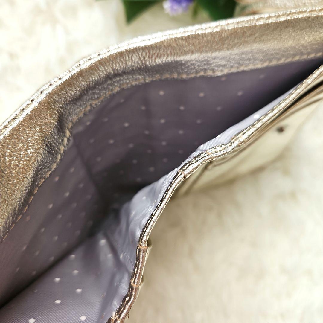 【専用】perche ペルケ マルチスタッズ がま口二つ折りウォレット ゴールド