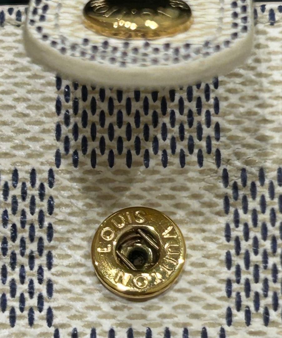 ルイヴィトン ダミエ アズール ヴィエノワ 二つ折り がま口財布