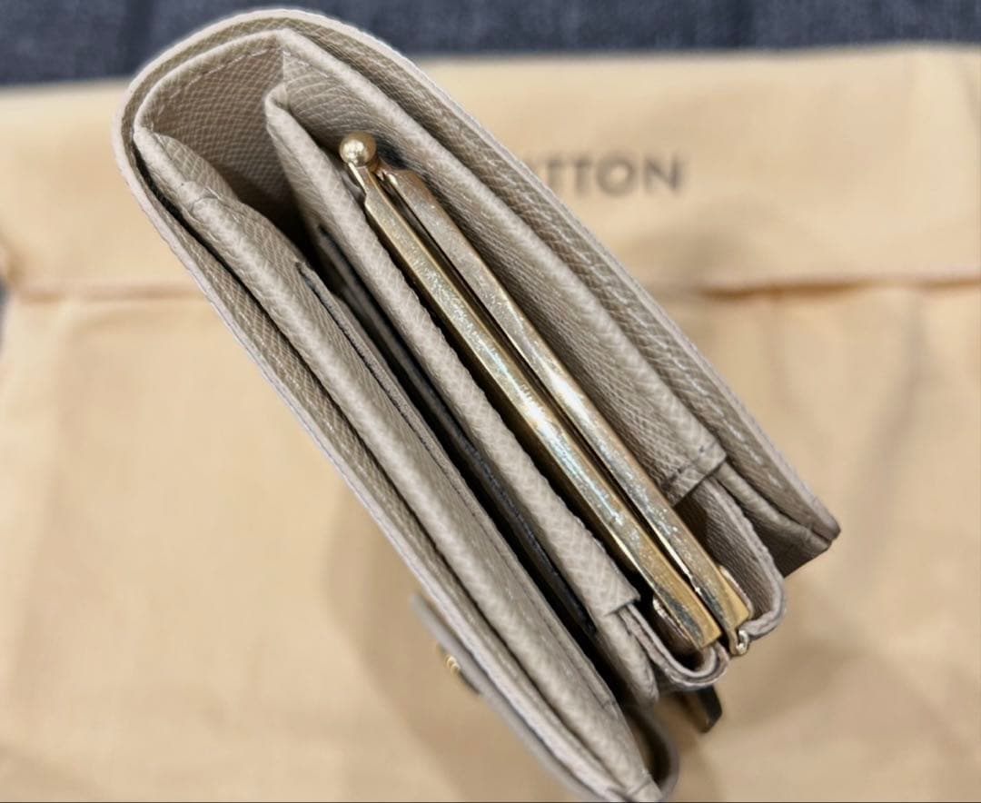 ルイヴィトン ダミエ アズール ヴィエノワ 二つ折り がま口財布