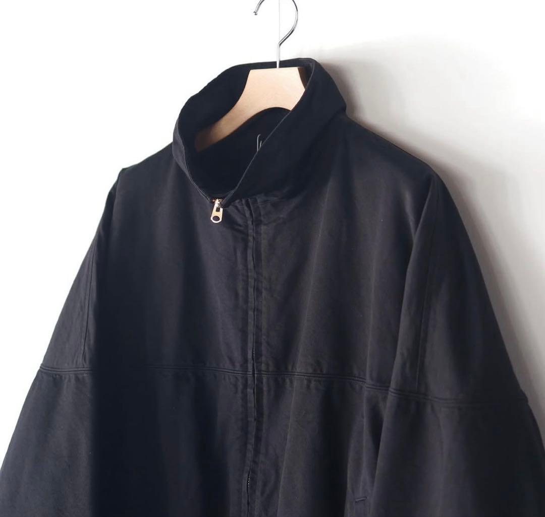 新品　26ss COMOLI ポストワークツイルキャップショルダーブルゾン 黒1