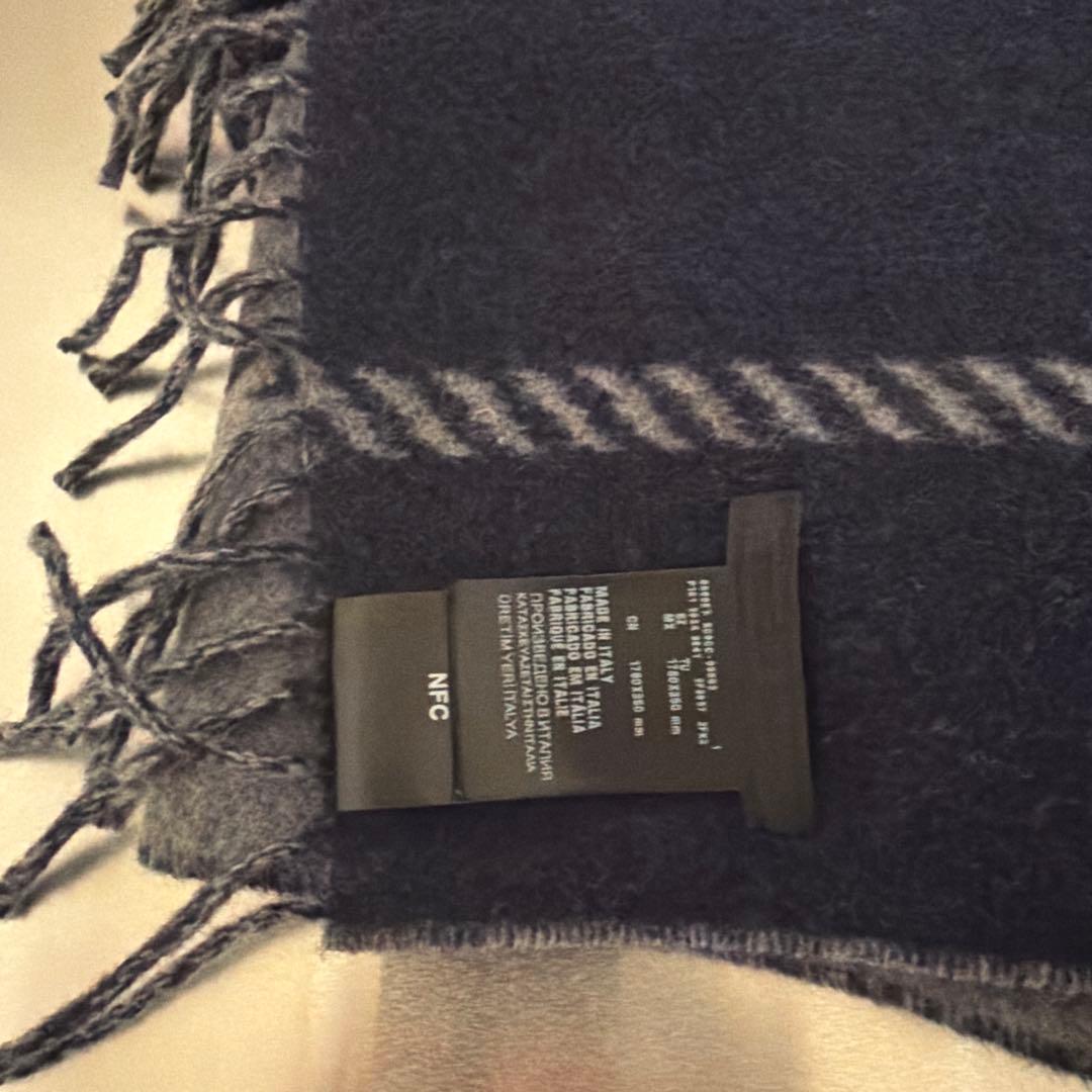 PRADA ウールマフラー グレー/ネイビー