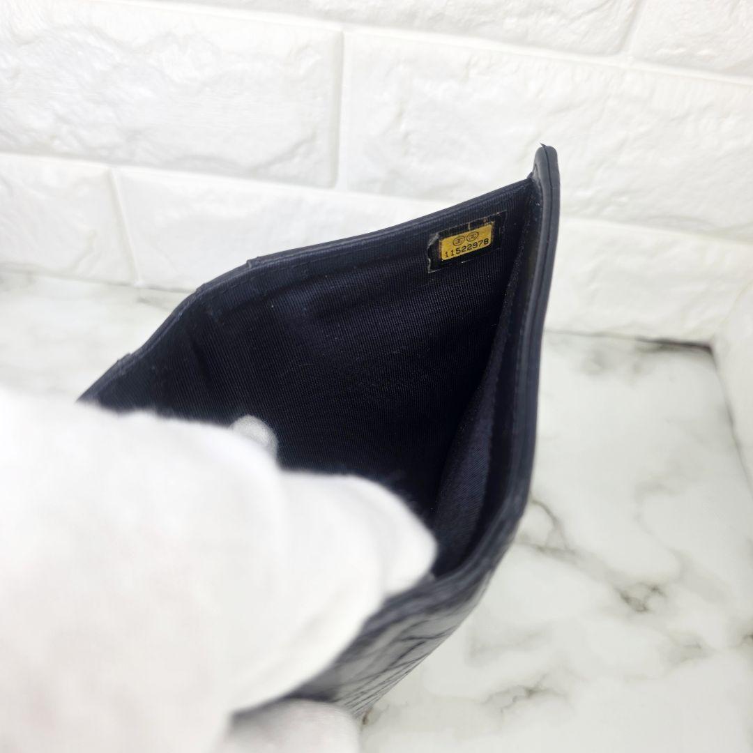 CHANEL シャネル ビコローレ 三つ折り財布 ブラック